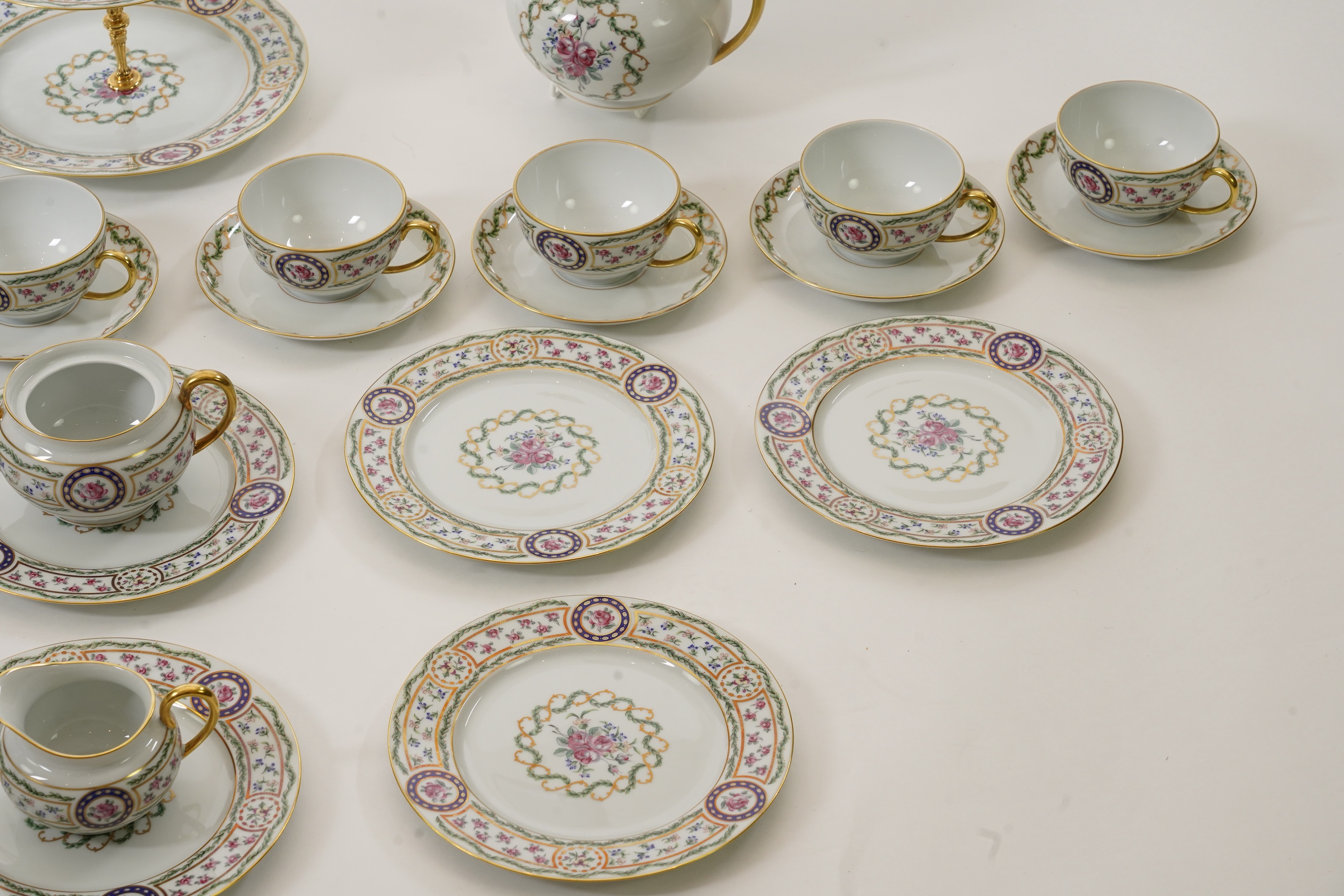 A Haviland Limoges 'Louveciennes' afternoon tea service